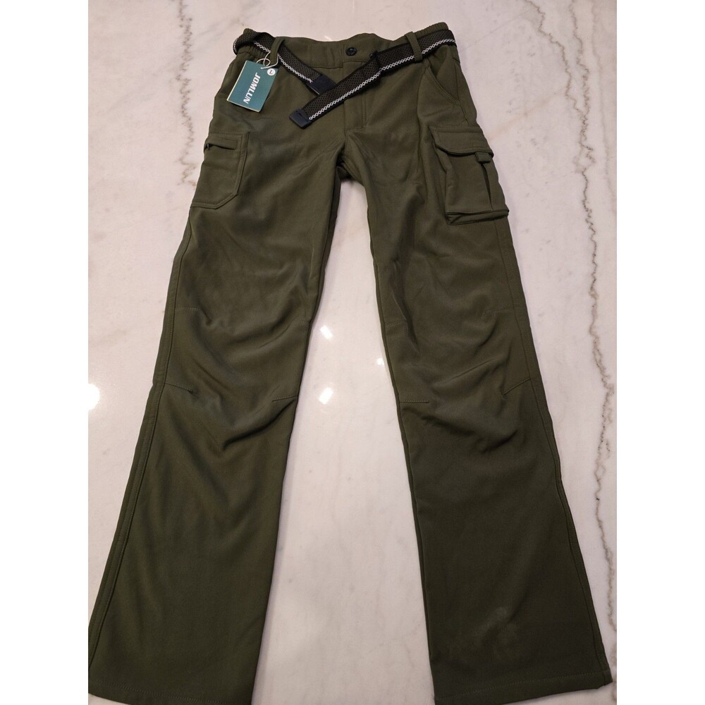 NWT Kids Large Fleece Lined Ski/snow Pants  Outdoor Cargo Belted Hiking